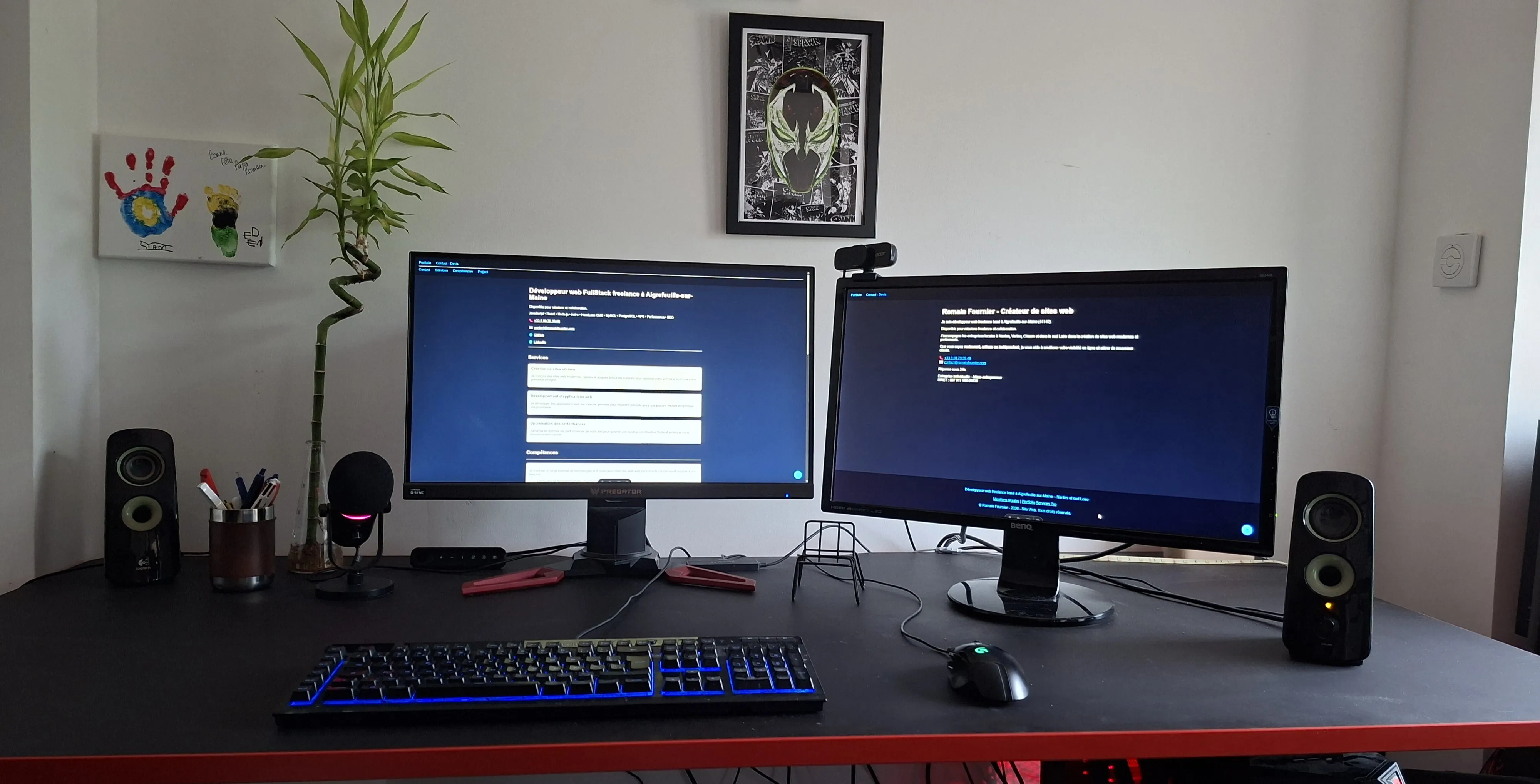 Poste de travail de Romain Fournier développeur web freelance